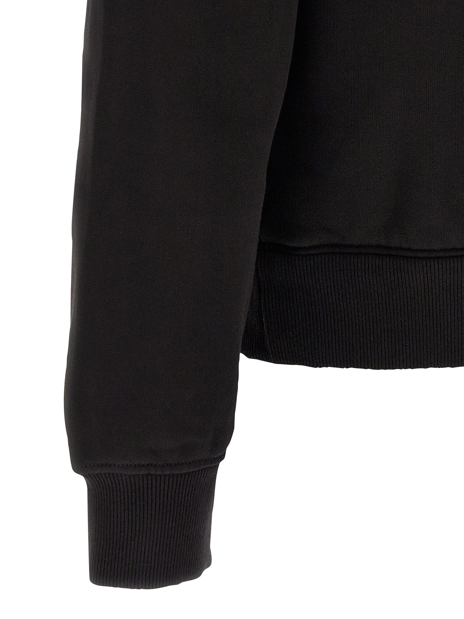 Sweatshirt en coton noir de Dolce & Gabbana, style décontracté avec logo de la marque sur la poitrine.