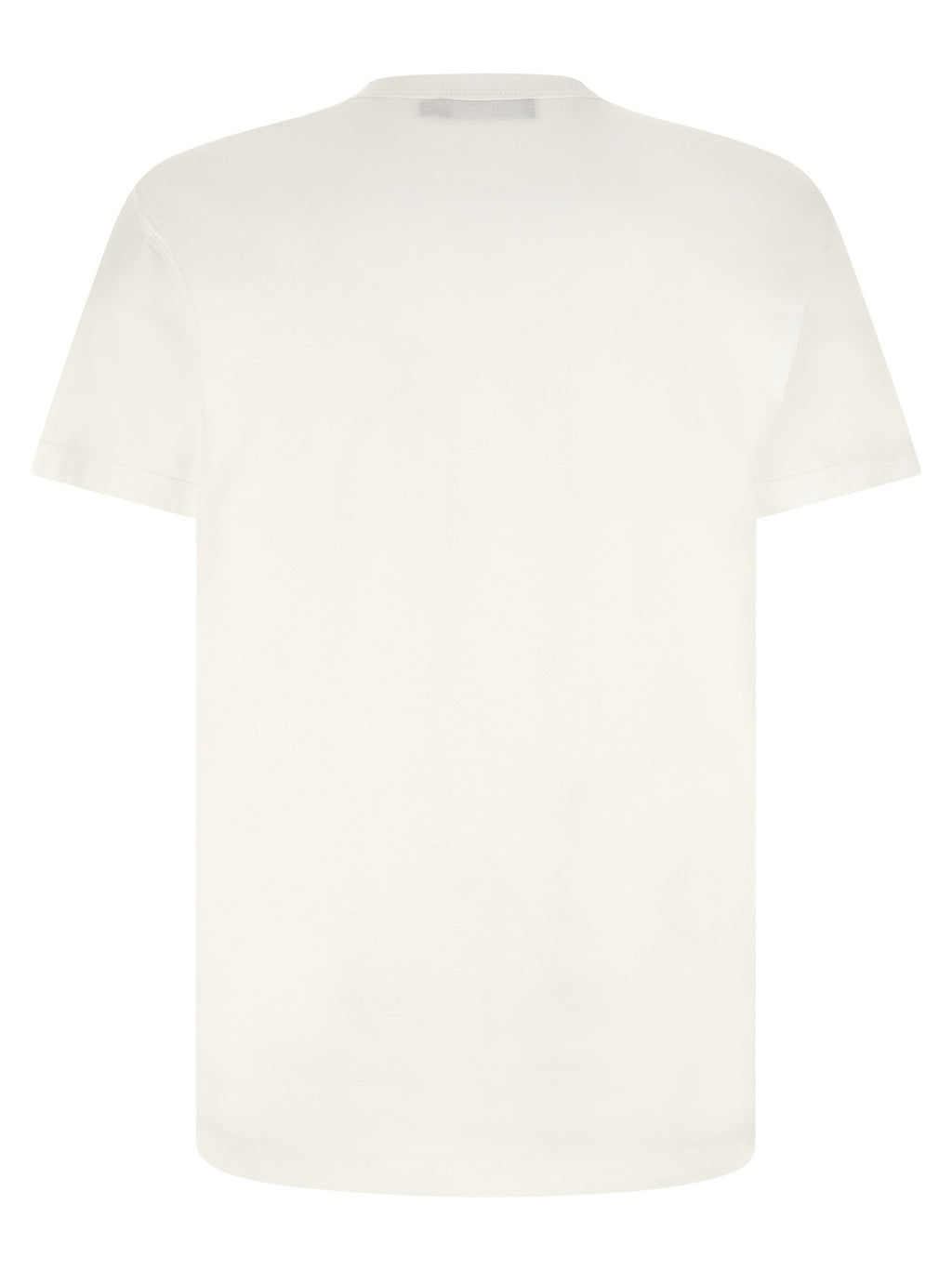 T-shirt blanc en coton de Dolce & Gabbana, coupe classique avec logo discret, porté sur mannequin.