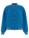Versace Blauer Seidenbomber