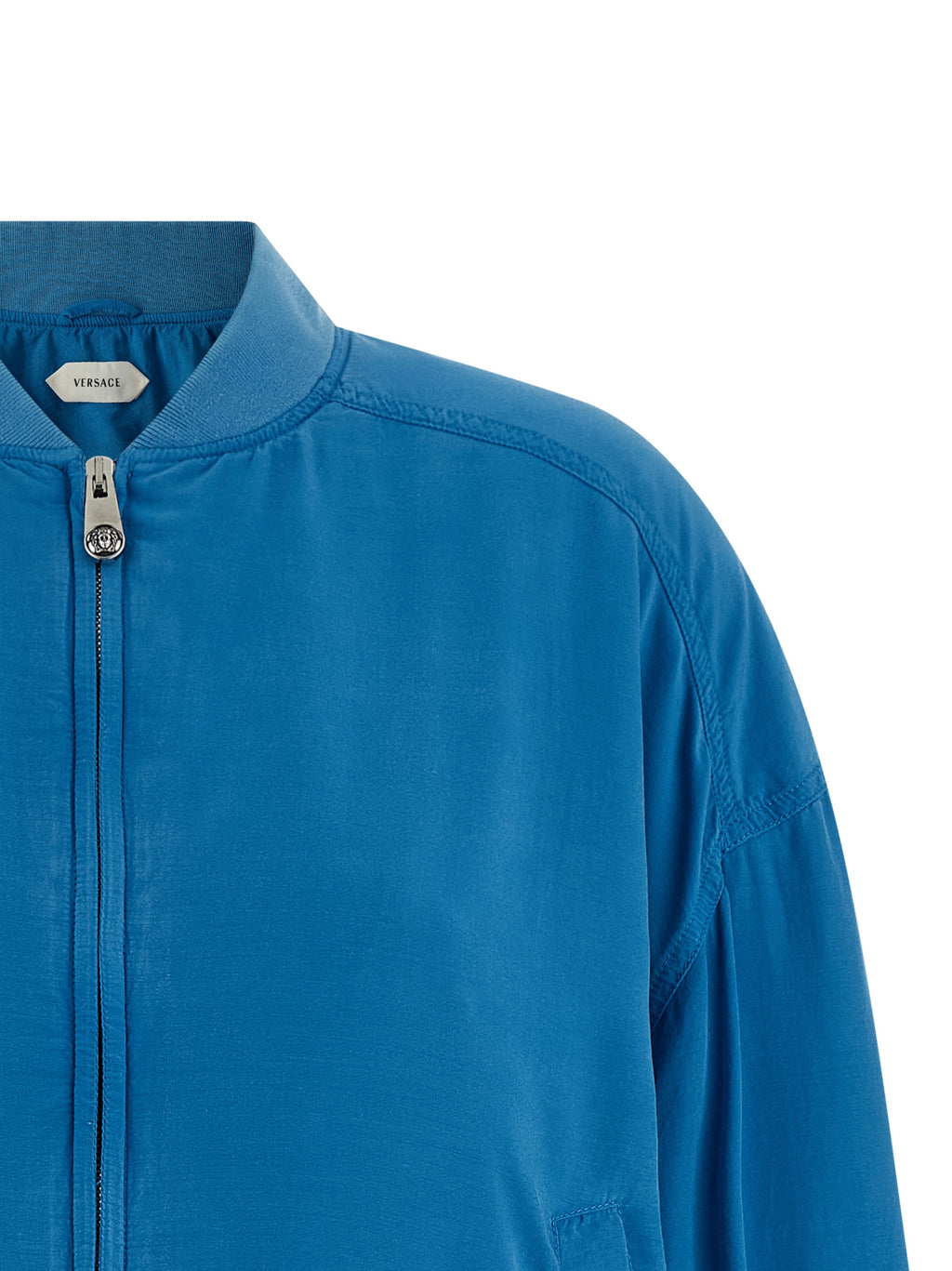 Versace Blauer Seidenbomber