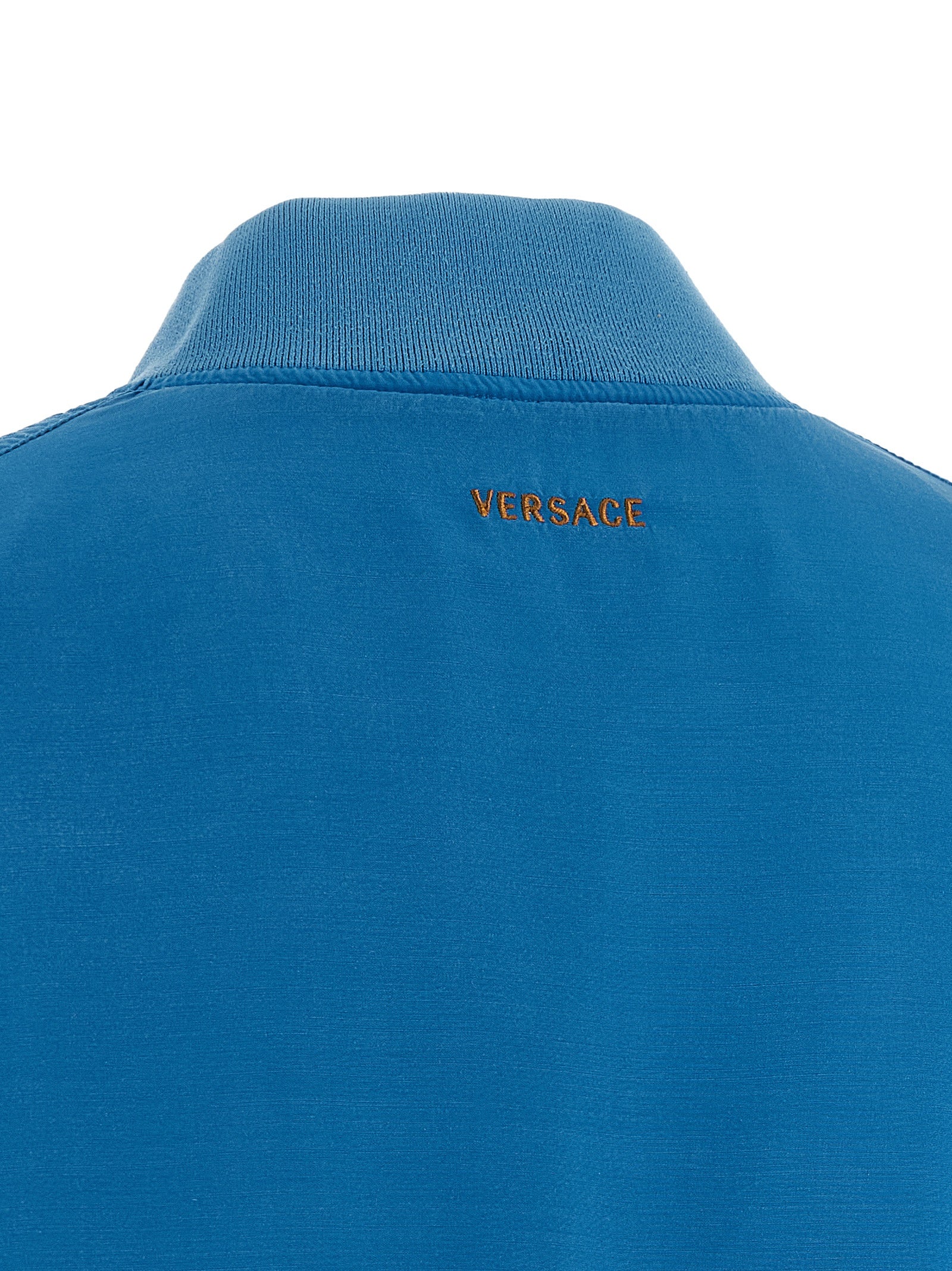 Versace Blauer Seidenbomber