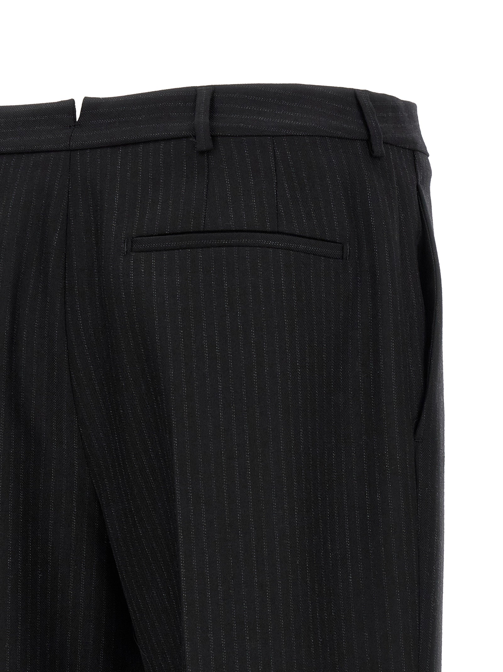 Saint Laurent Schwarze Wollhose