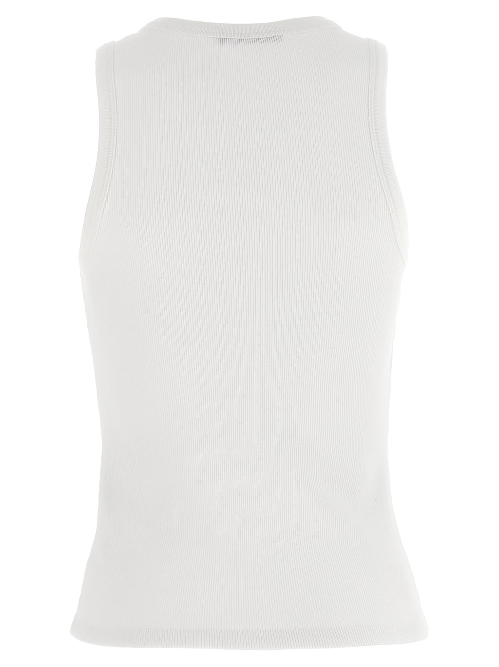 T-shirt blanc en coton sans manches de la marque Givenchy, affichant un style élégant et moderne.