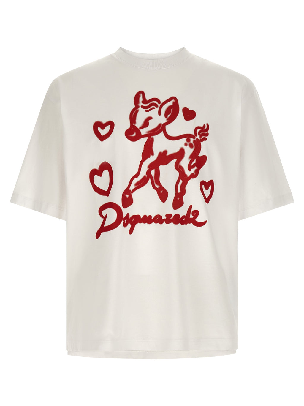 T-shirt en coton multicolore Dsquared² avec logo imprimé, manches courtes et coupe classique, pour un style décontracté.