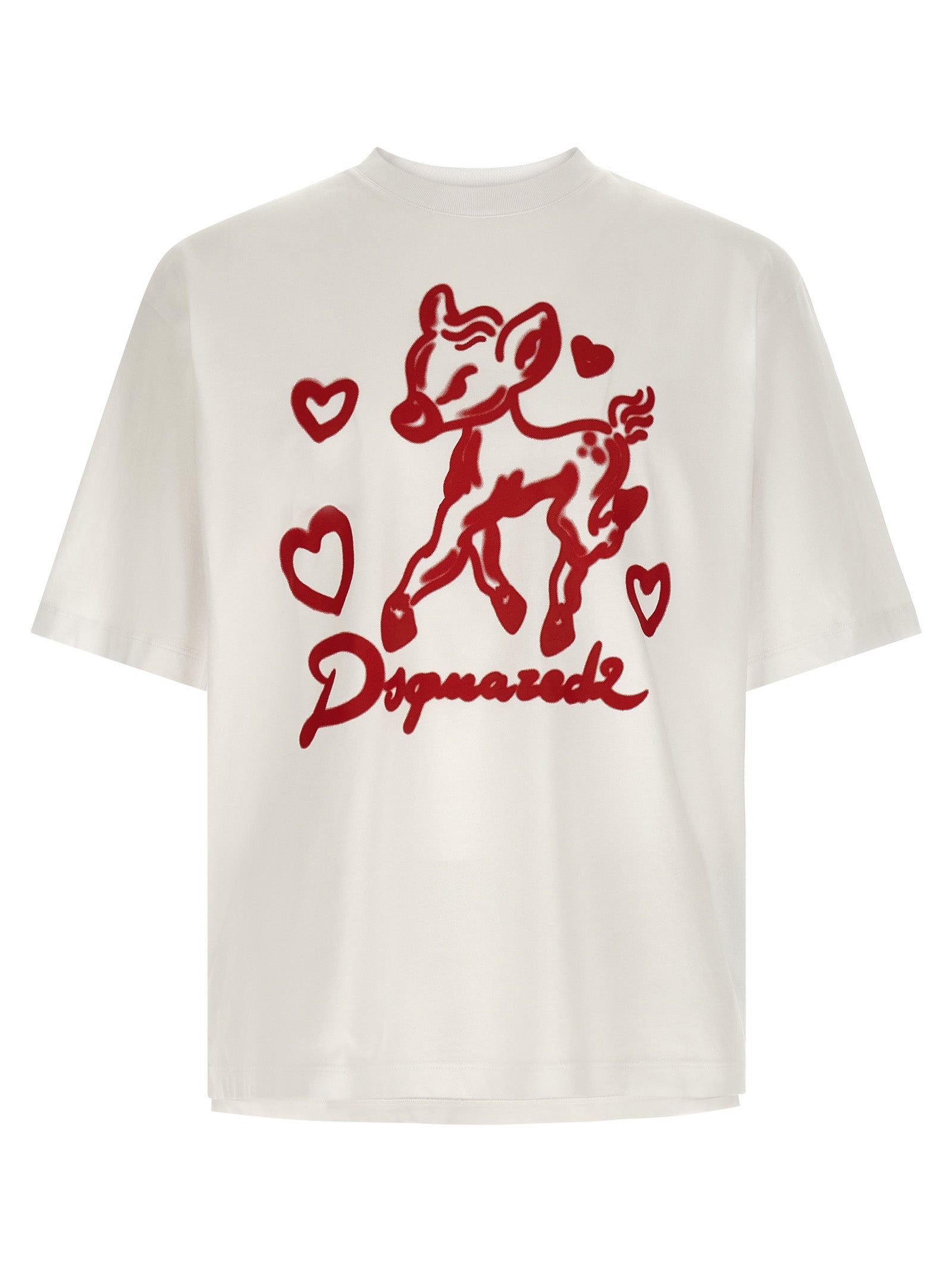 T-shirt en coton multicolore Dsquared² avec logo imprimé, manches courtes et coupe classique, pour un style décontracté.