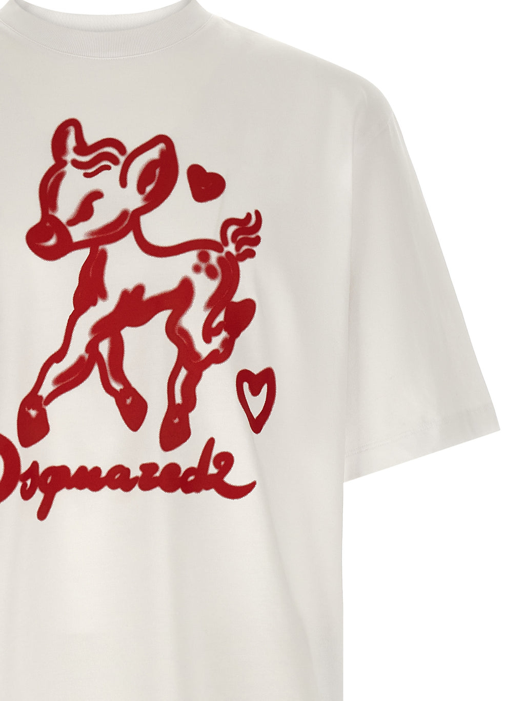 T-shirt en coton multicolore Dsquared² avec logo visible, manches courtes et coupe classique.