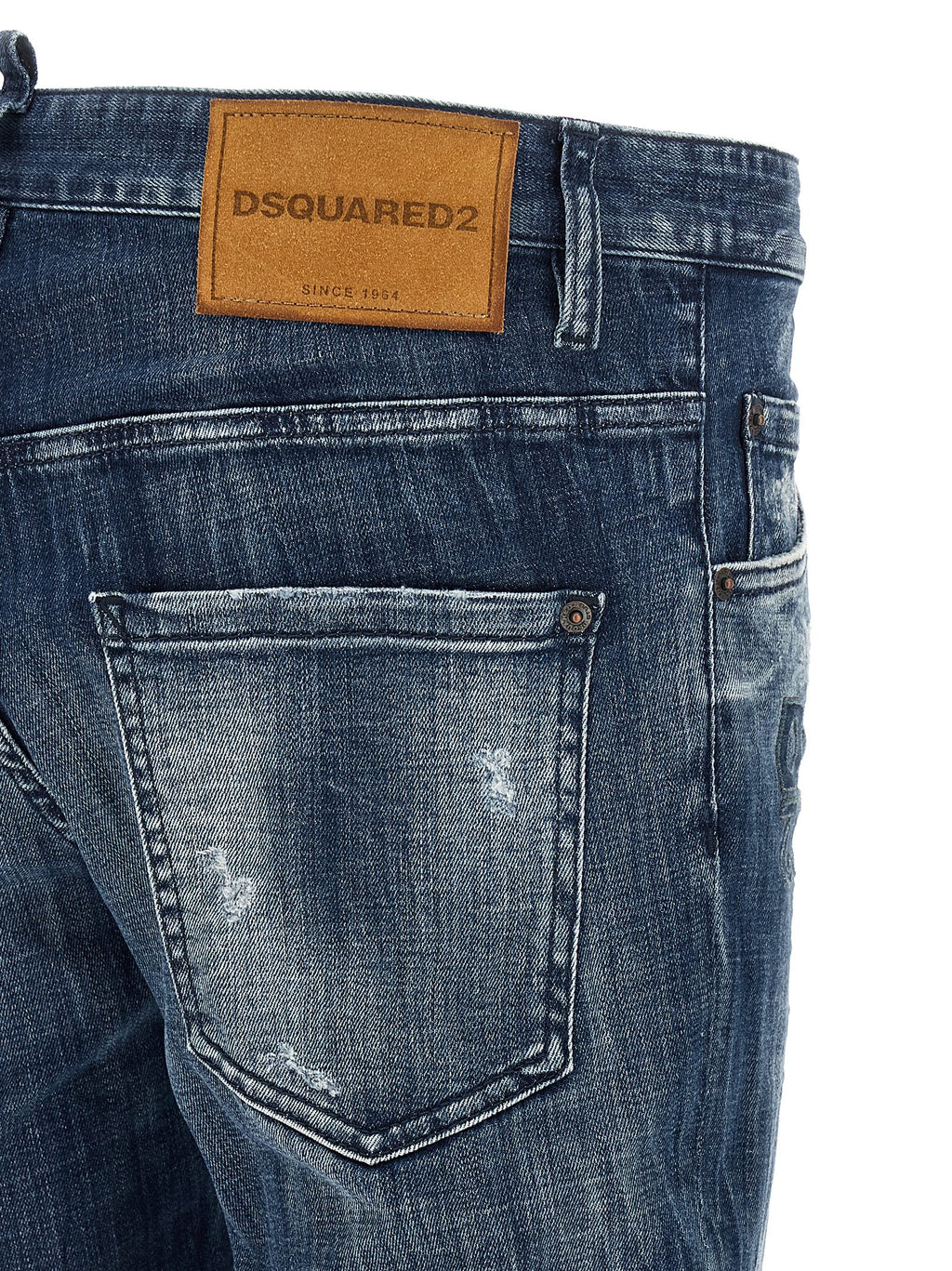 Jeans en coton bleu à coupe décontractée de Dsquared², style casual et confortable pour homme.