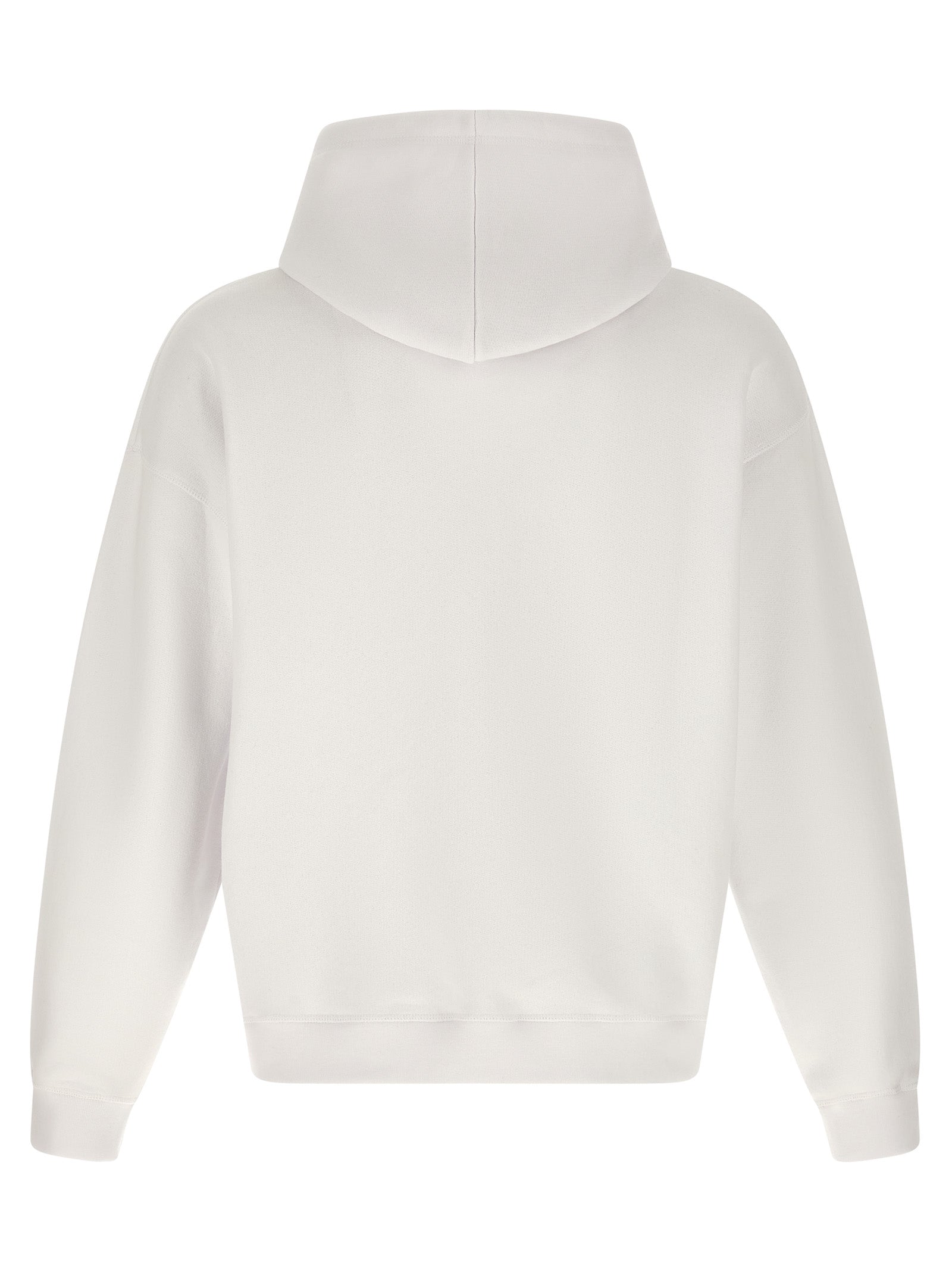 Sweat-shirt blanc en coton de la marque Dsquared², coupe décontractée, avec logo discret sur la poitrine.
