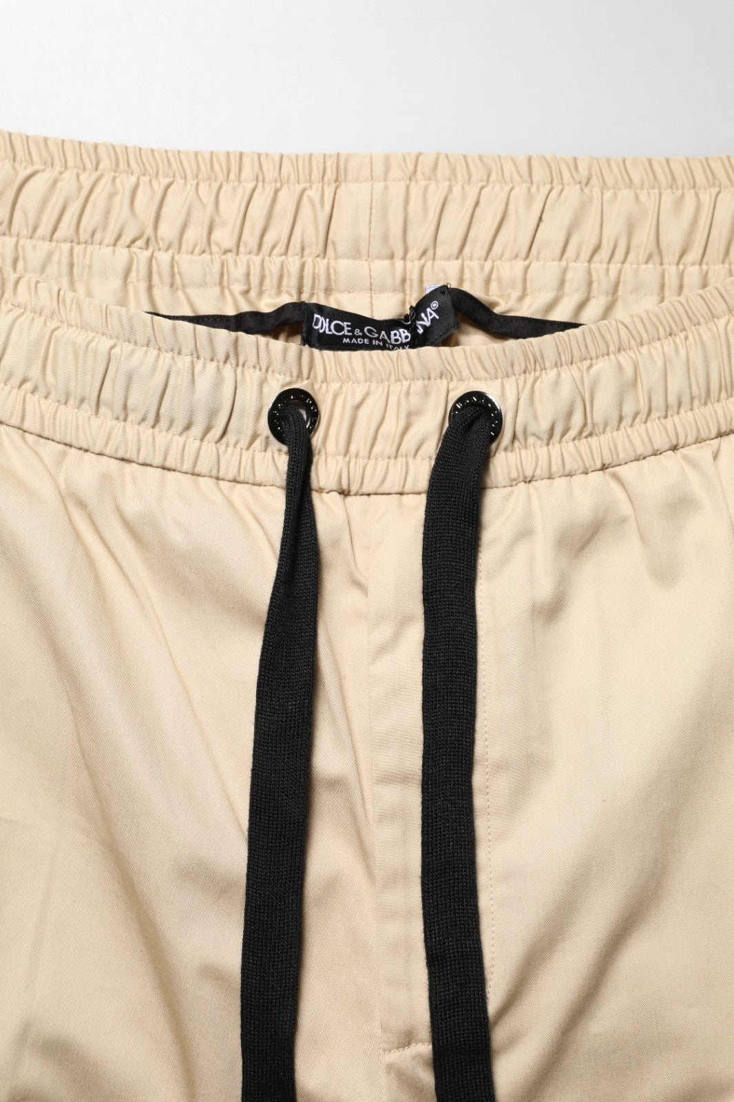 Pantalon jogger pour homme Dolce & Gabbana beige en coton, coupe skinny, pantalon décontracté pour homme.