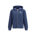 Sweatshirt en coton bleu de la marque Kenzo, vue de face, avec logo discret sur la poitrine.