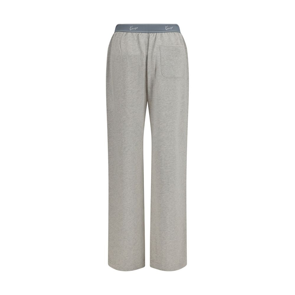 Pantalons de survêtement gris en coton Kenzo, pantalons de sport décontractés avec logo Kenzo visible.