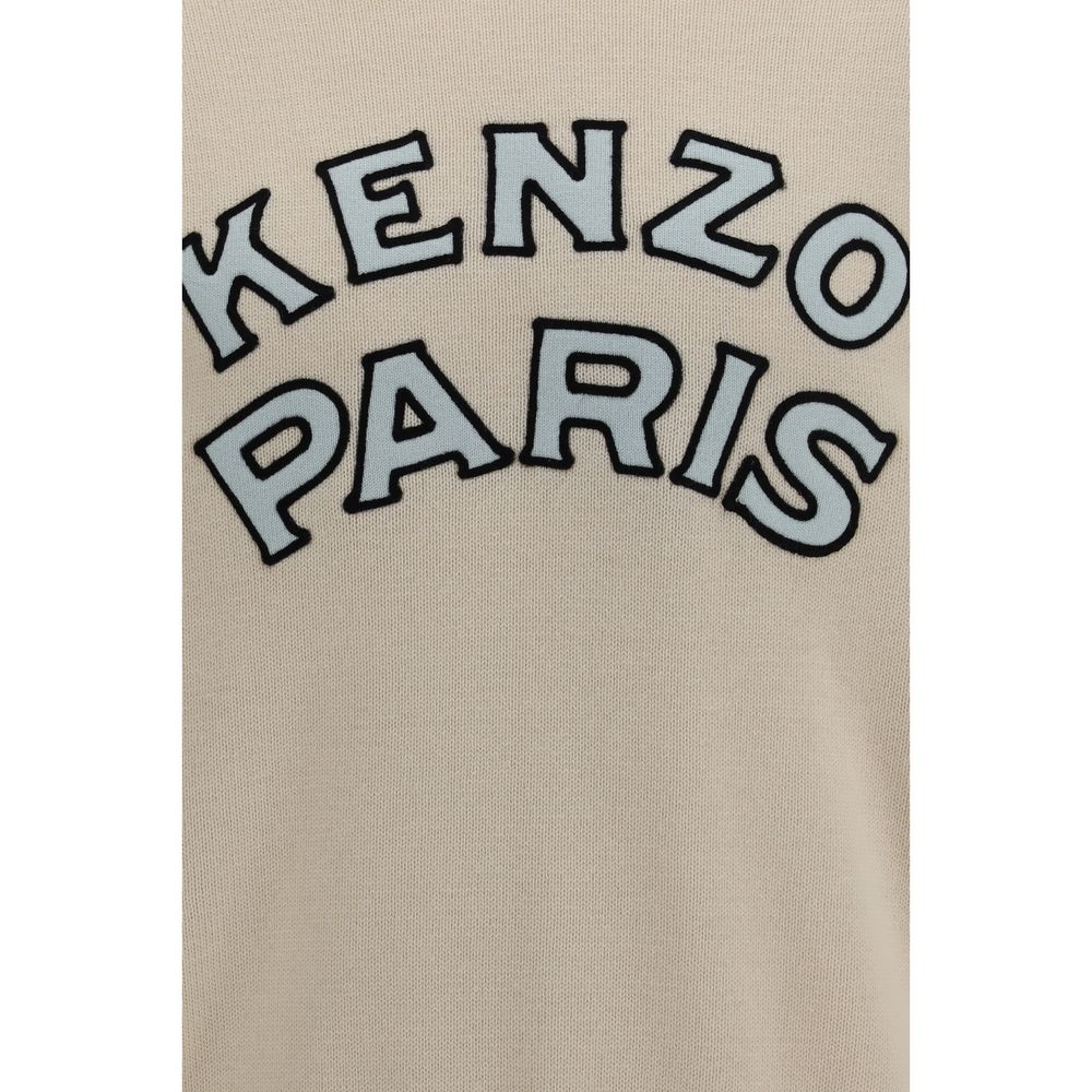 Sweat-shirt beige en laine Kenzo Oves Aries avec logo brodé, vue de face, tissu doux et confortable.