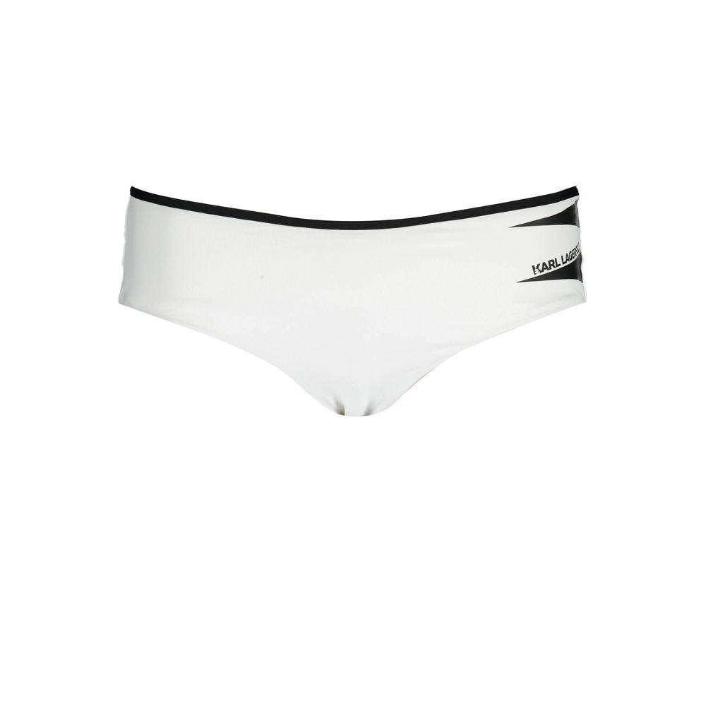 Maillot de bain pour femmes Karl Lagerfeld blanc en polyamide, coupe ajustée et élégante, idéal pour la plage ou la piscine.
