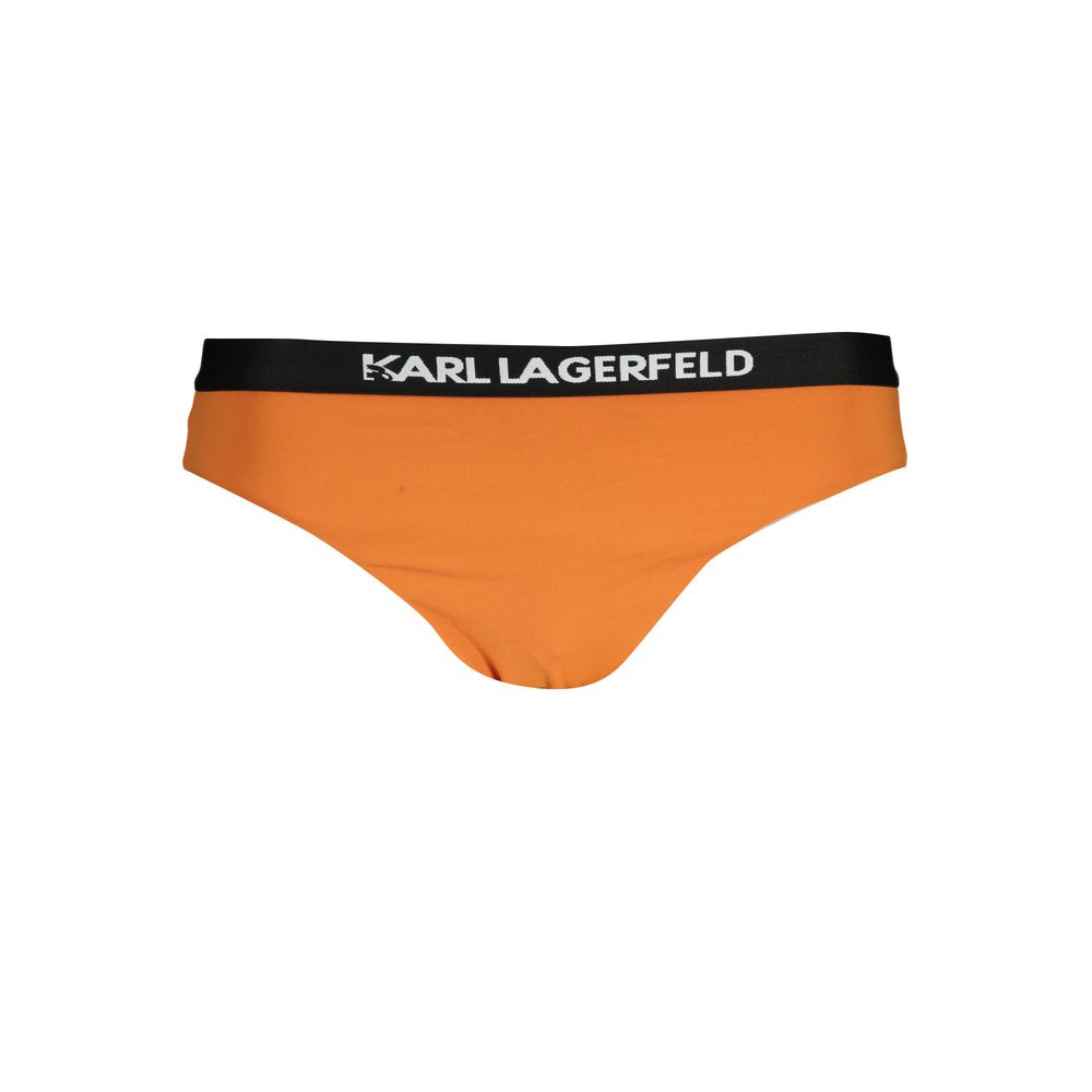 Maillot de bain femme Karl Lagerfeld Arancione en polyamide, coupe ajustée et tissu brillant pour la plage.