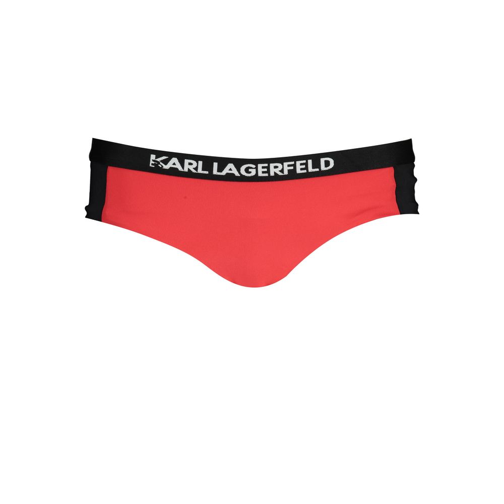 Maillot de bain femme Karl Lagerfeld Rosso en polyamide, coupe bikini avec design élégant et coloris rouge vif.