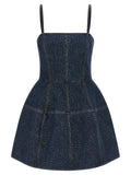 Robe courte en coton bleu de la marque Fendi, vêtement élégant avec coupe tendance et détails modernes.