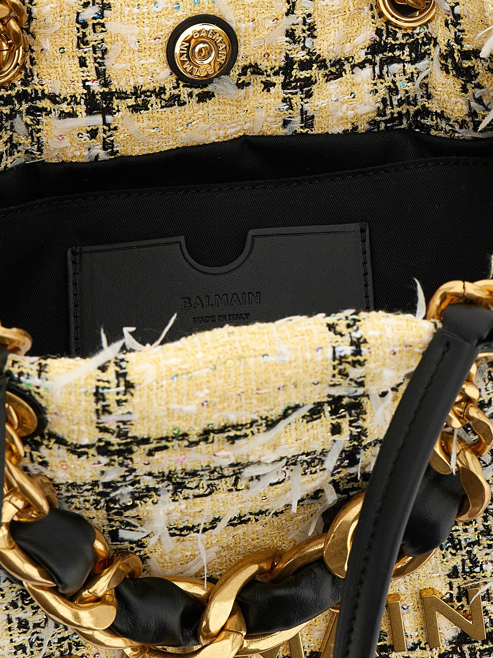 Sac cabas Multicolore en polyester Balmain, avec logo et design élégant, visible avec poignées et détails colorés.