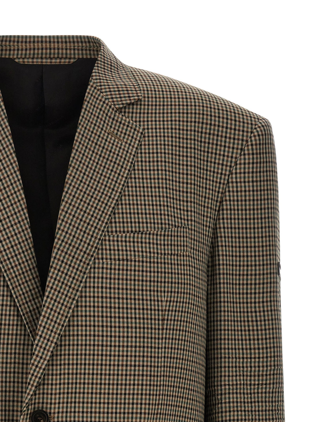 Blazer marron en lyocell de Balenciaga, coupe élégante avec col et manches longues, porté ou posé sur un fond neutre.