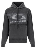 Sweatshirt en coton bicolore Balenciaga, coupe décontractée, avec logo Balenciaga sur la poitrine, vue de face.