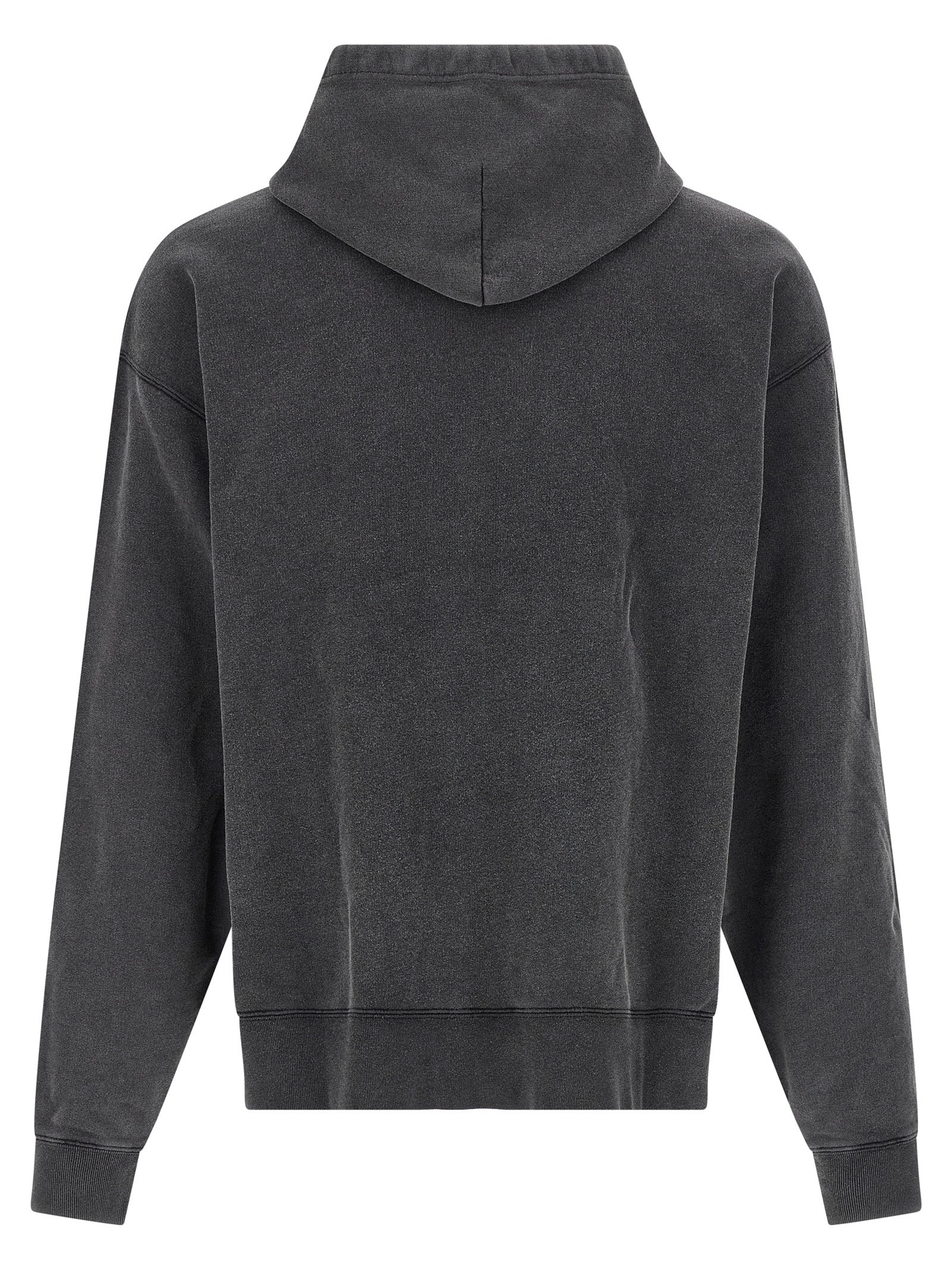 Sweatshirt en coton bicolore de Balenciaga, style décontracté avec logo visible, porté par un mannequin.