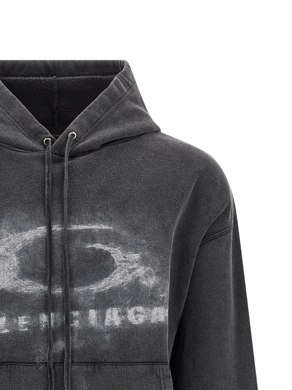 Sweat-shirt en coton bicolore Balenciaga, coupe décontractée, avec logo Balenciaga sur la poitrine, vue de face.