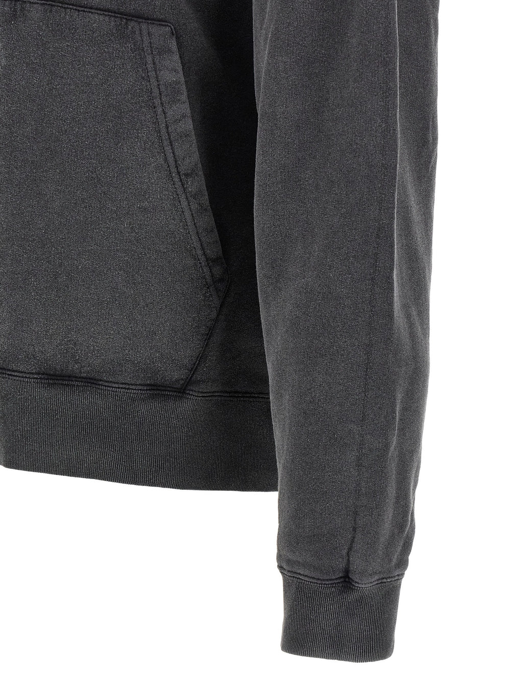 Sweat-shirt coton bicolore Balenciaga, style décontracté, col rond, détails modernes, porté sur mannequin.