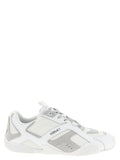 Sneakers sport en cuir de veau blanc de Versace, chaussures athlétiques élégantes et modernes pour homme.