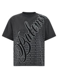 T-shirt noir en coton de la marque Balenciaga, coupe classique, visible sur fond neutre.