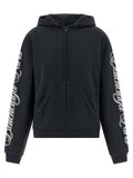 Sweat-shirt noir en coton de la marque Balenciaga, coupe décontractée, avec logo discret sur la poitrine.