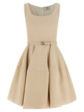 Robe courte en laine multicolore Fendi, style élégant et moderne, avec un design vibrant et sophistiqué.