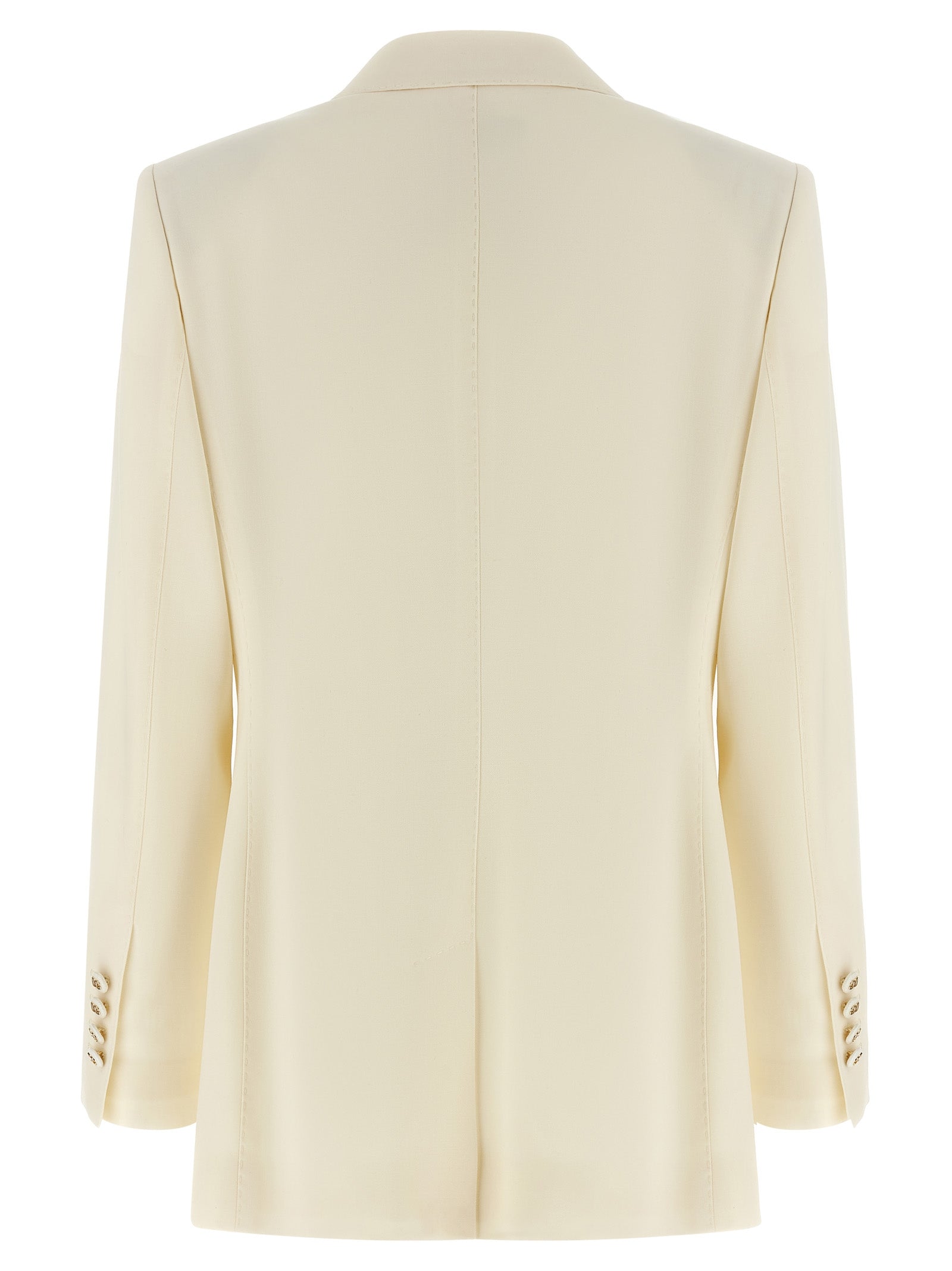 Blazer blanc en laine vierge de Dolce & Gabbana, veste élégante pour femme, détails modernes et coupe ajustée.