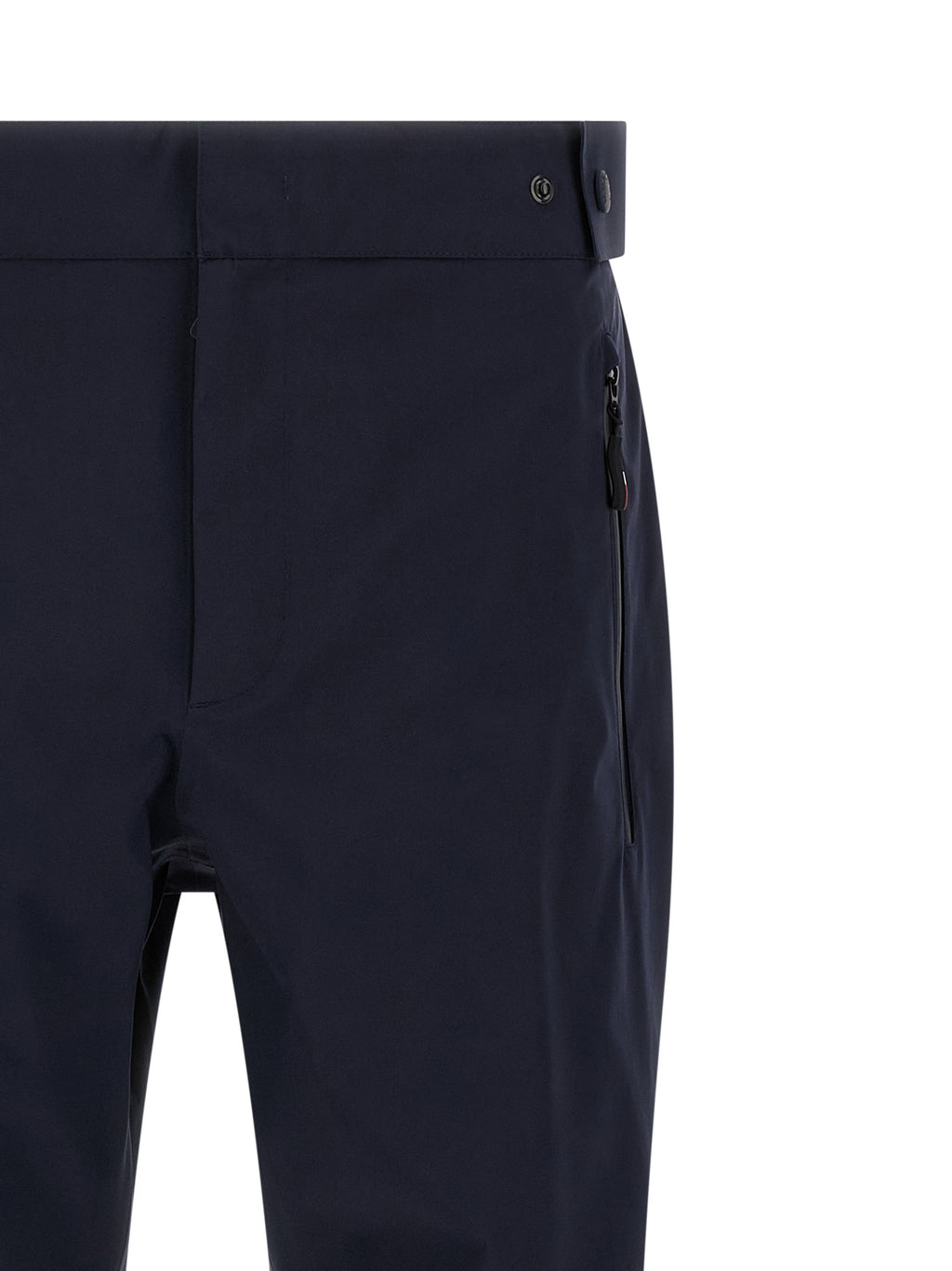 Pantalons de sport Moncler Grenoble en polyamide bleu, joggeurs confortables pour l'entraînement ou le sport.