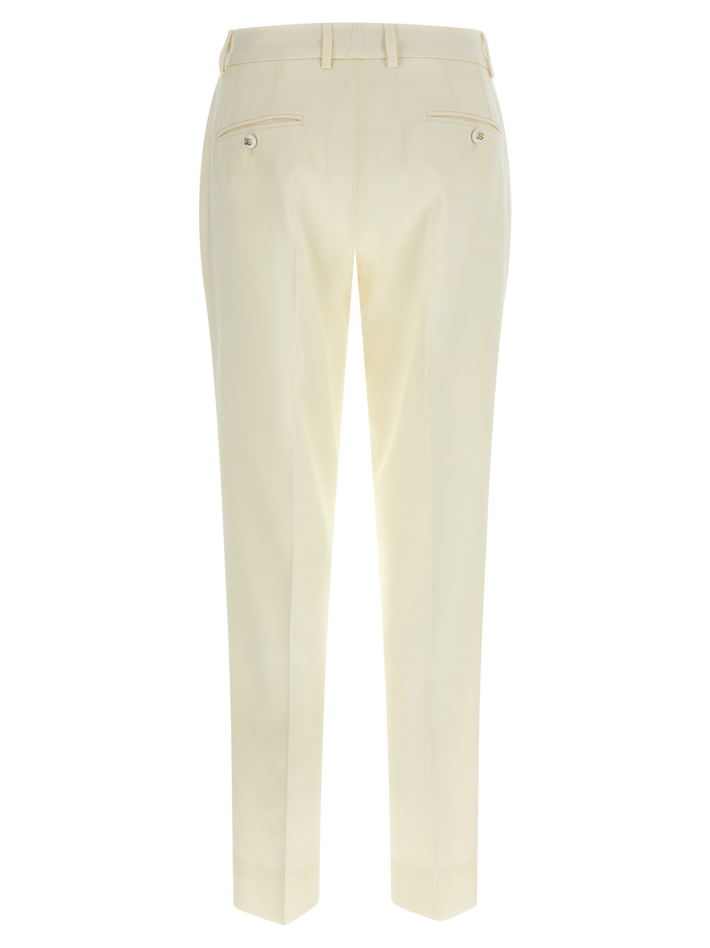 Pantalons de costume en laine vierge blanche Dolce & Gabbana, élégants et classiques pour homme.