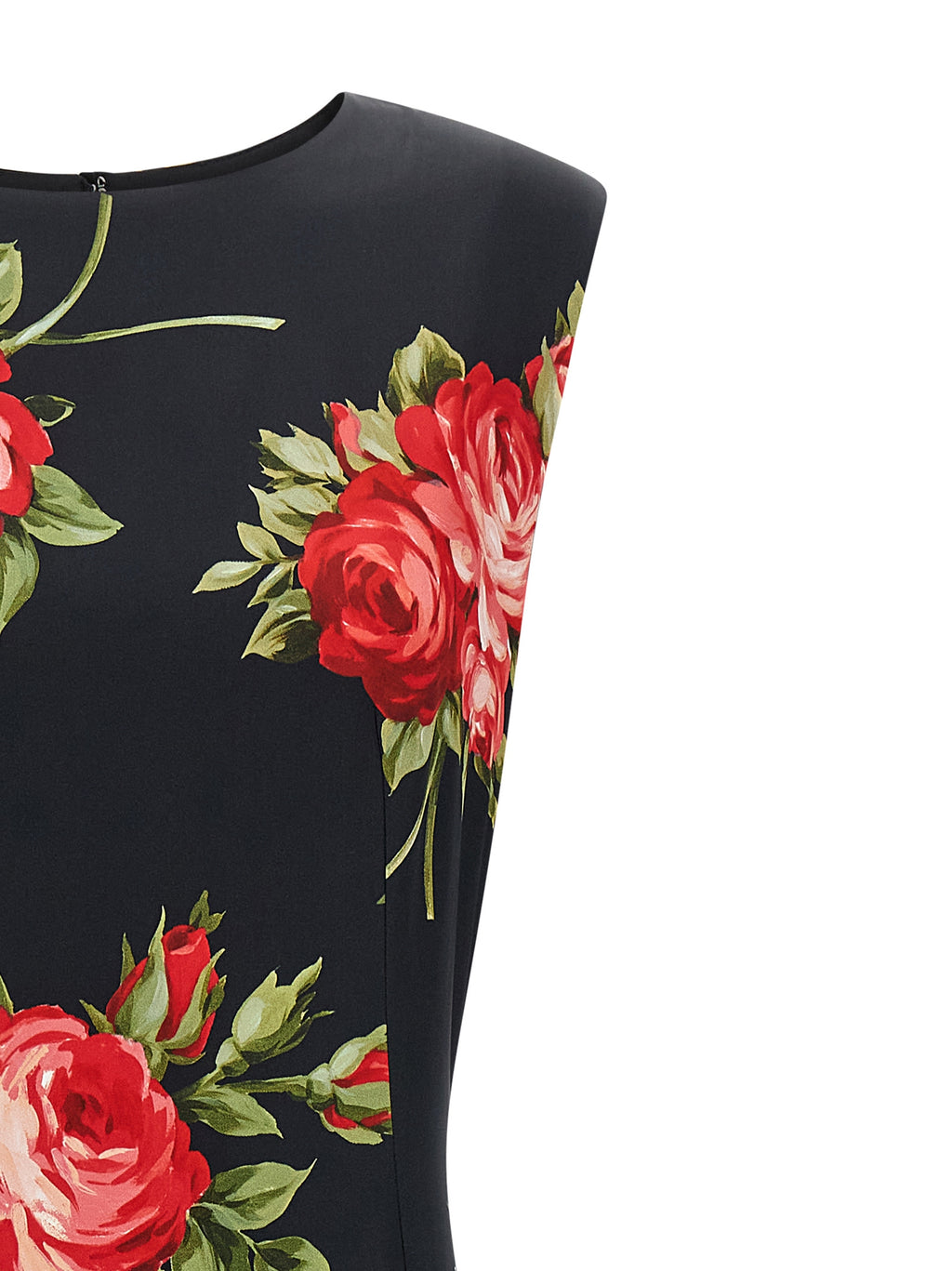 Robe midi noire en viscose de Dolce & Gabbana, élégante et fluide, avec détails sophistiqués et coupe ajustée.