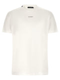 T-shirt blanc en coton Dolce & Gabbana, veste élégante avec logo discret, vue de face.