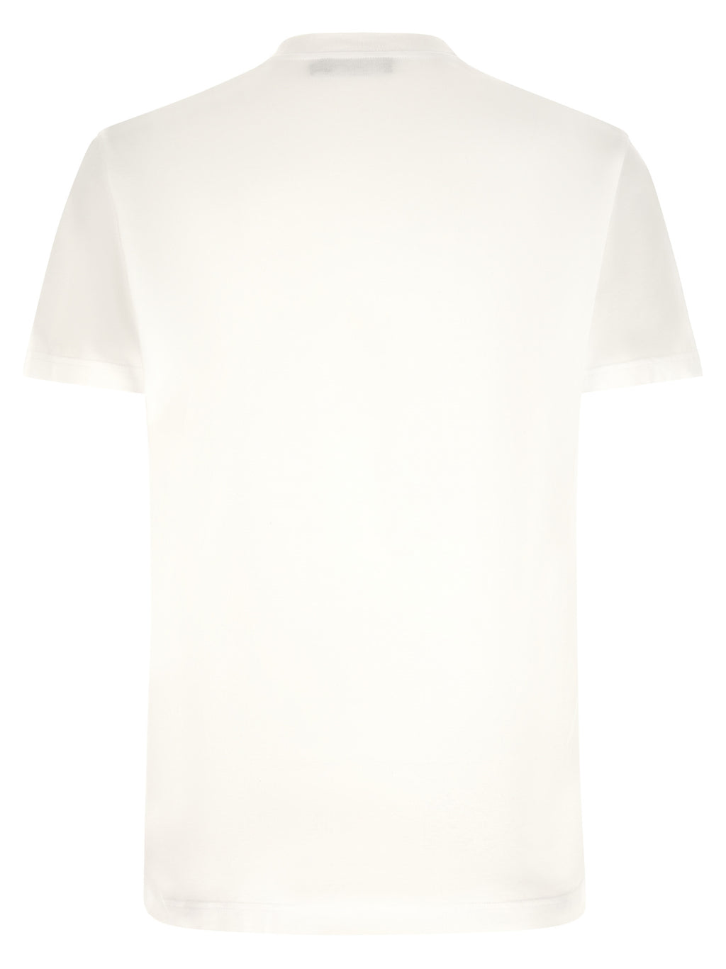 T-shirt blanc en coton de Dolce & Gabbana, style décontracté avec logo discret, porté sur un mannequin.
