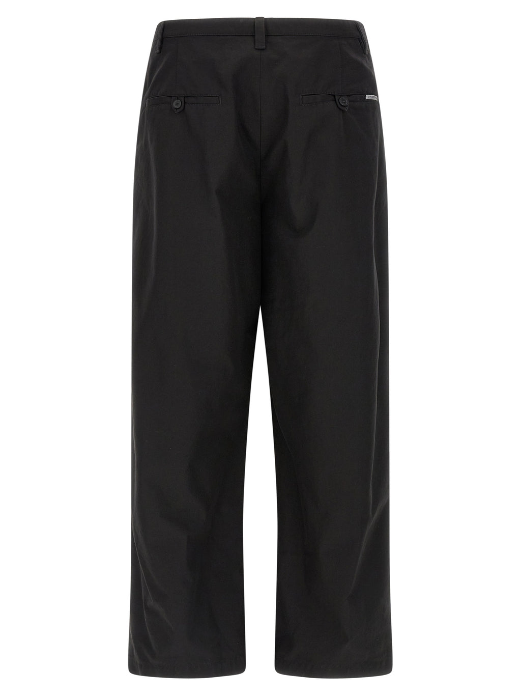 Pantalon chino en coton noir de Balenciaga, vue de face, avec coupe élégante et détails modernes.