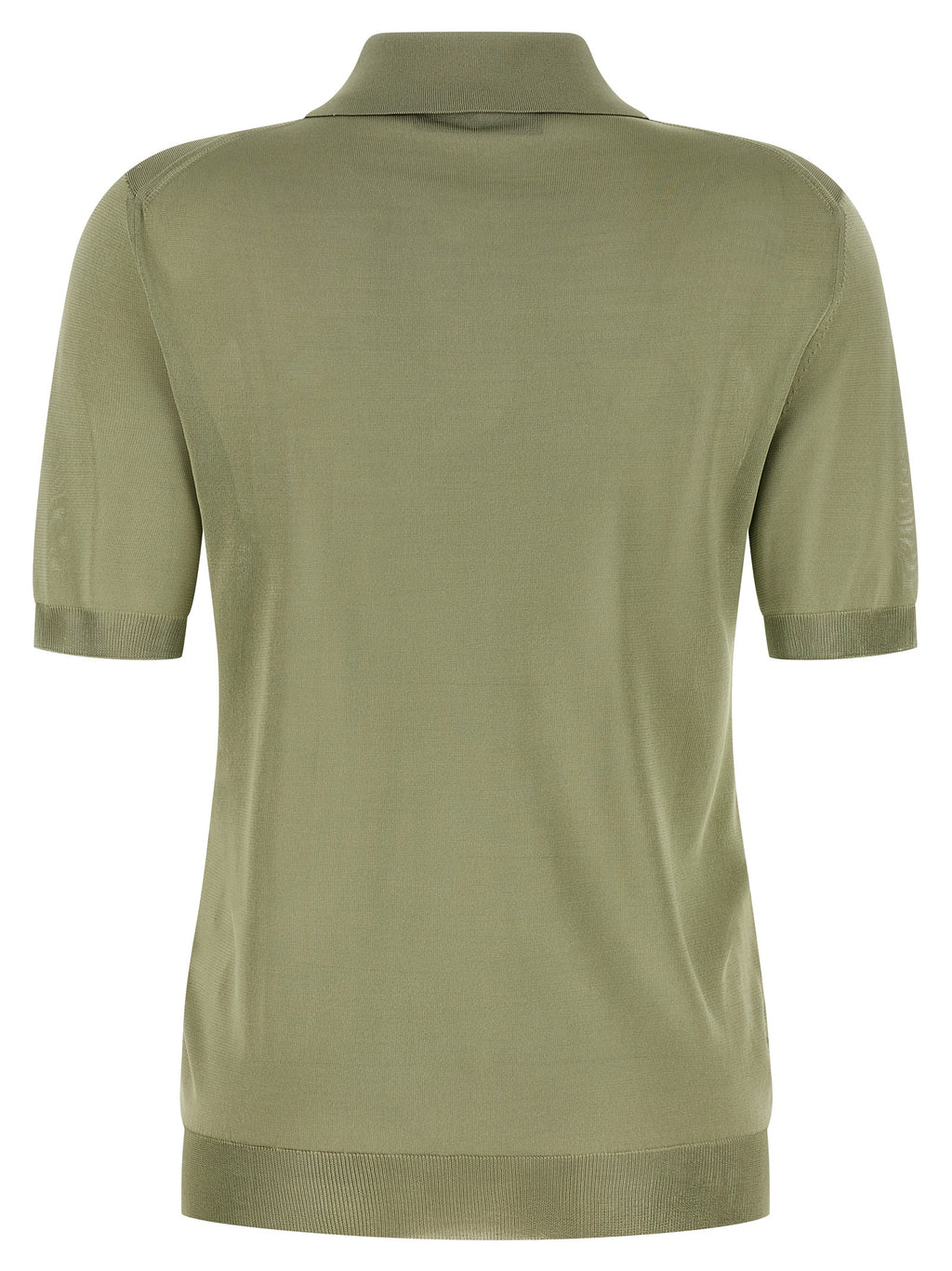 Chemise polo bicolore en viscose de la marque Fendi, avec col et détails élégants, vue de face.
