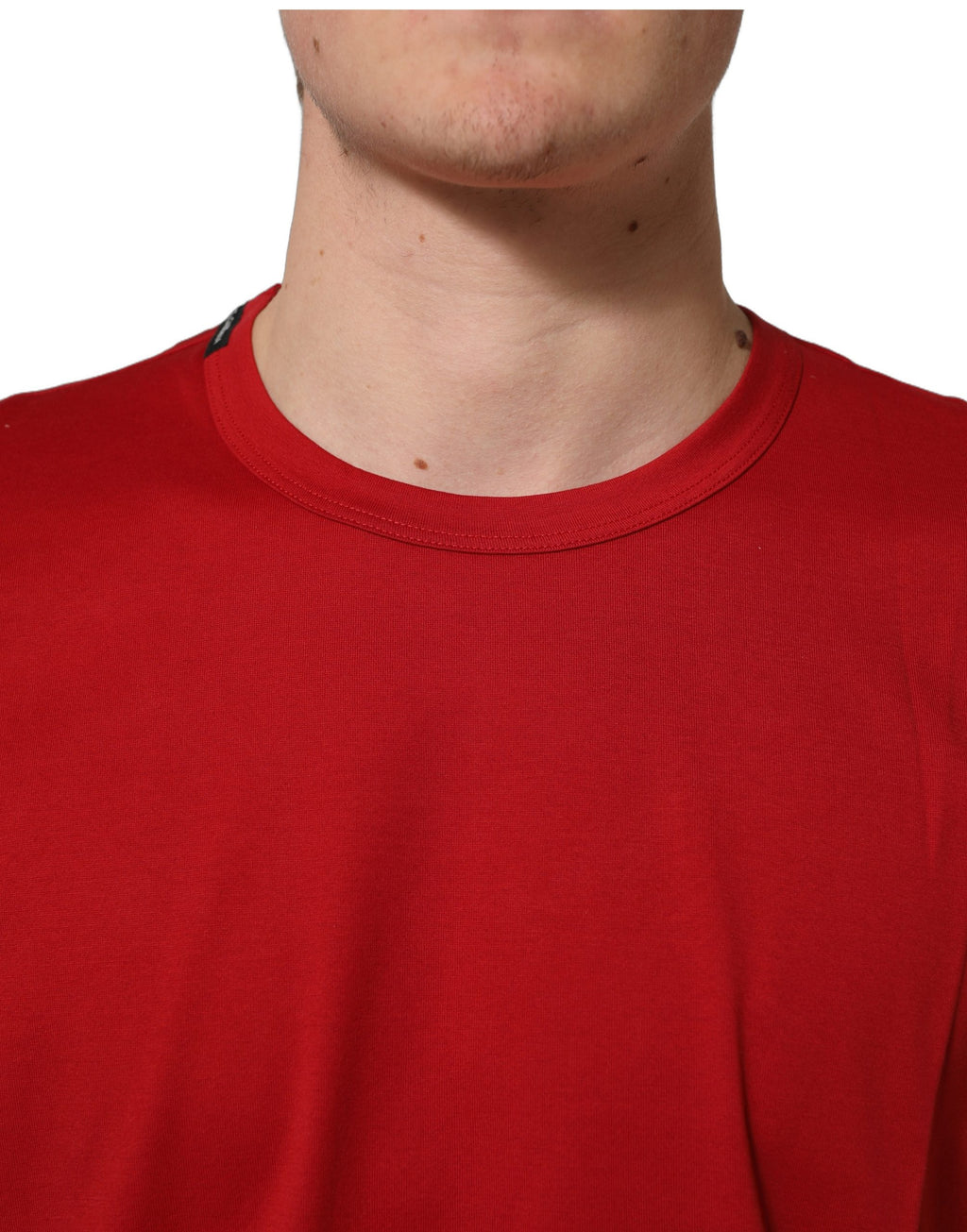 T-shirt en coton rouge Dolce & Gabbana Goodluck 2023 à col rond, motif de bonne chance, pour homme.