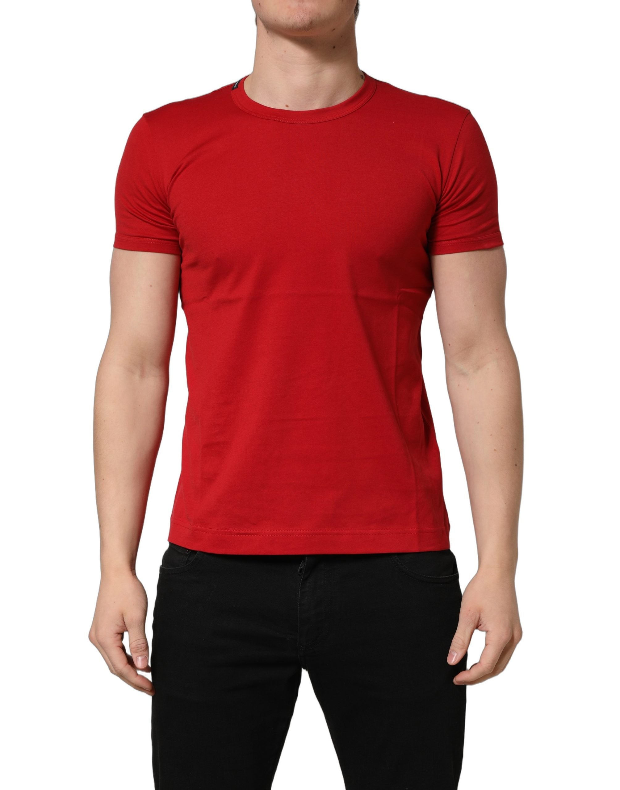 Dolce & Gabbana Rotes Goodluck 2023 Baumwoll-T-Shirt mit Rundhalsausschnitt