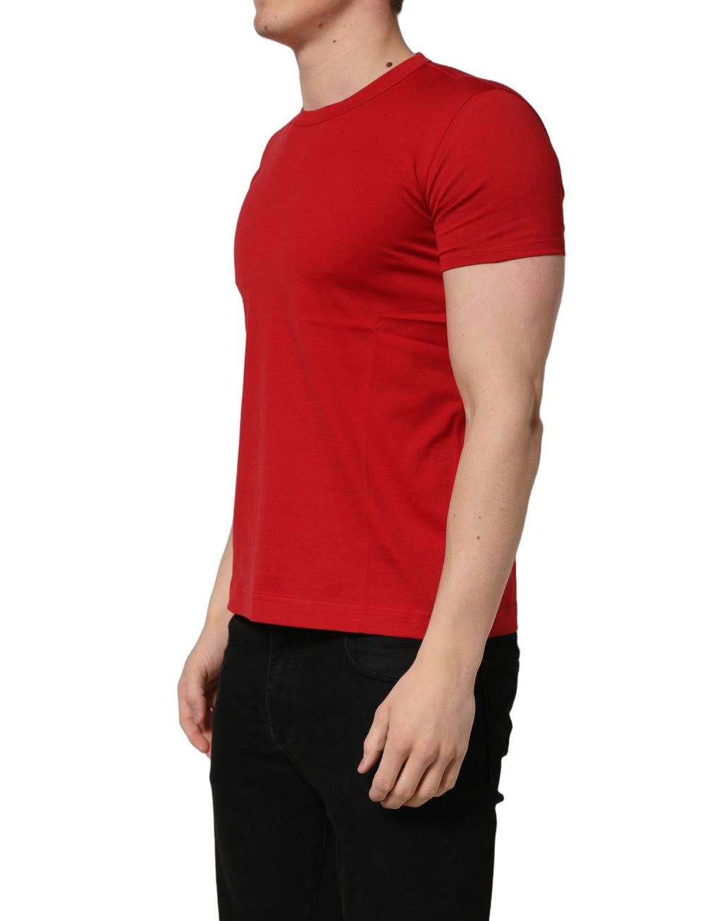 Dolce & Gabbana Rotes Goodluck 2023 Baumwoll-T-Shirt mit Rundhalsausschnitt