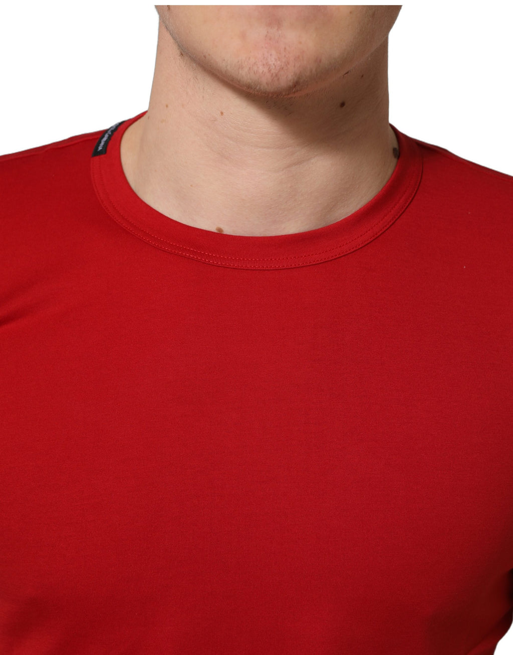 Dolce & Gabbana Rotes Goodluck 2023 Baumwoll-T-Shirt mit Rundhalsausschnitt