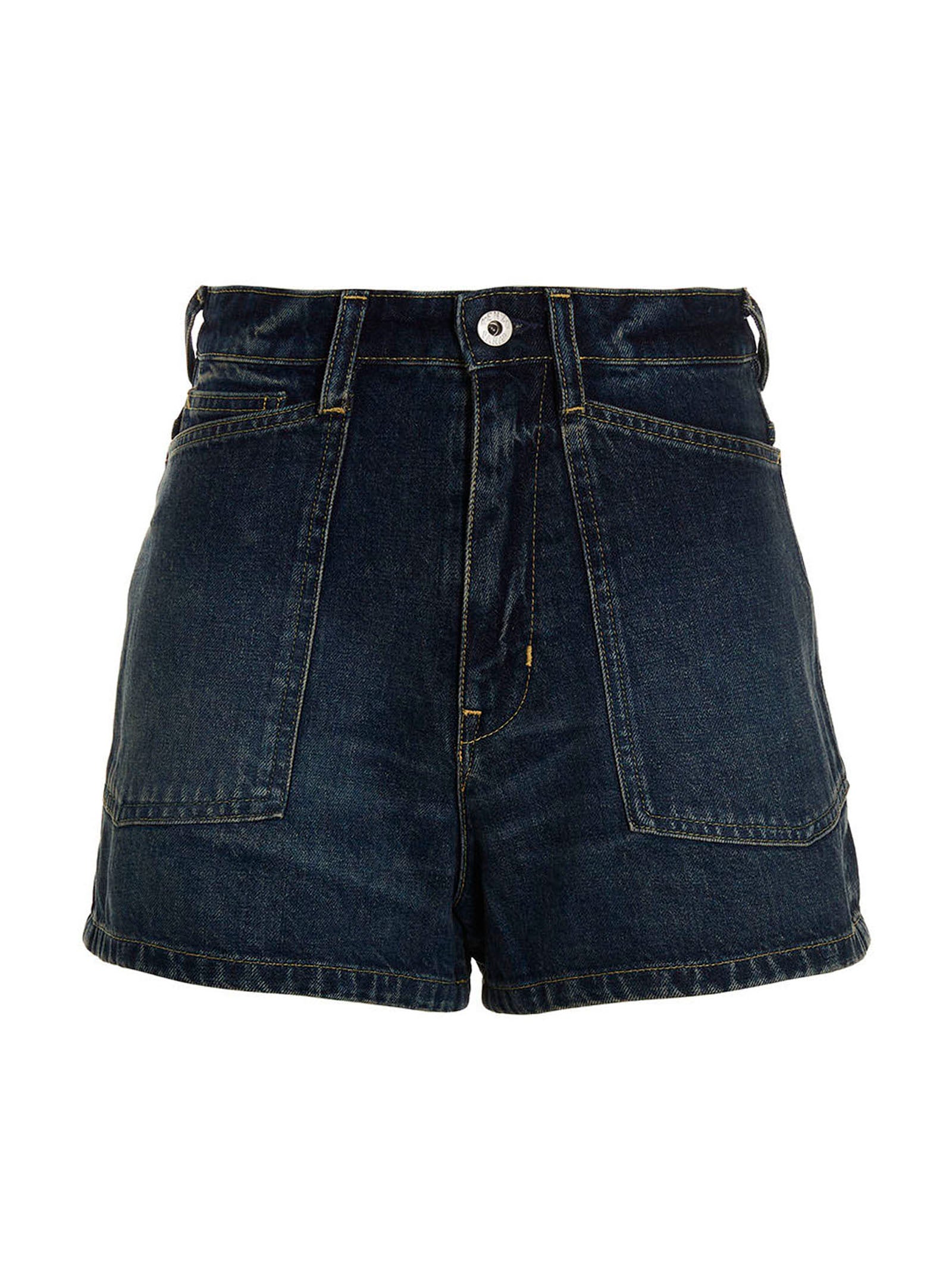 Shorts bermuda en coton bleu de la marque Kenzo, avec coupe décontractée et détails modernes, pour un style estival.