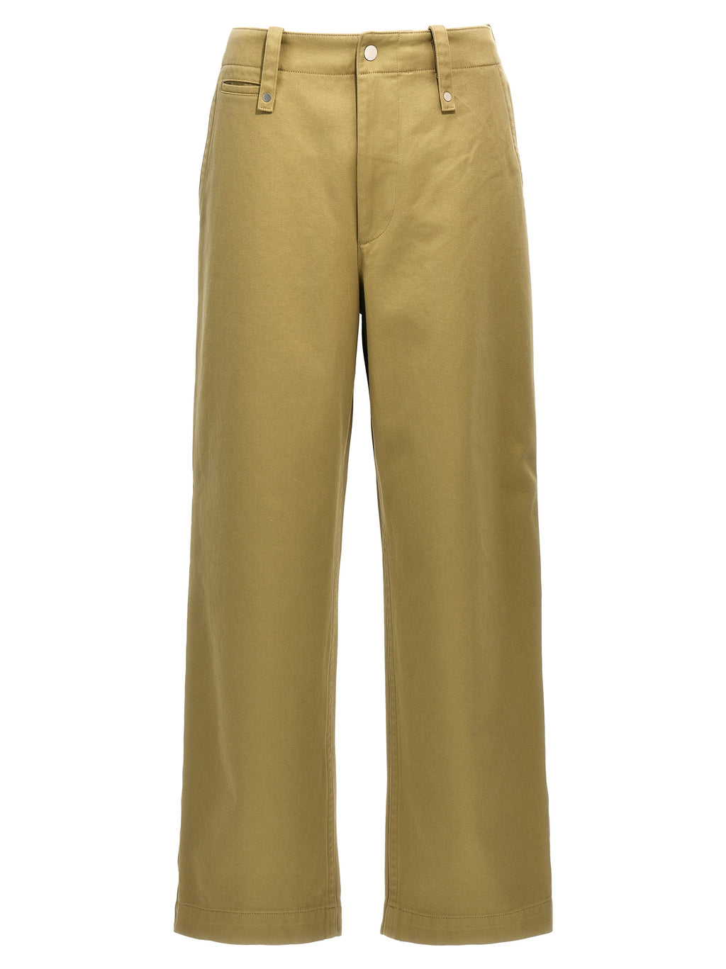 Pantalons décontractés en coton beige de la marque Burberry, style casual, avec coupe confortable et détails élégants.