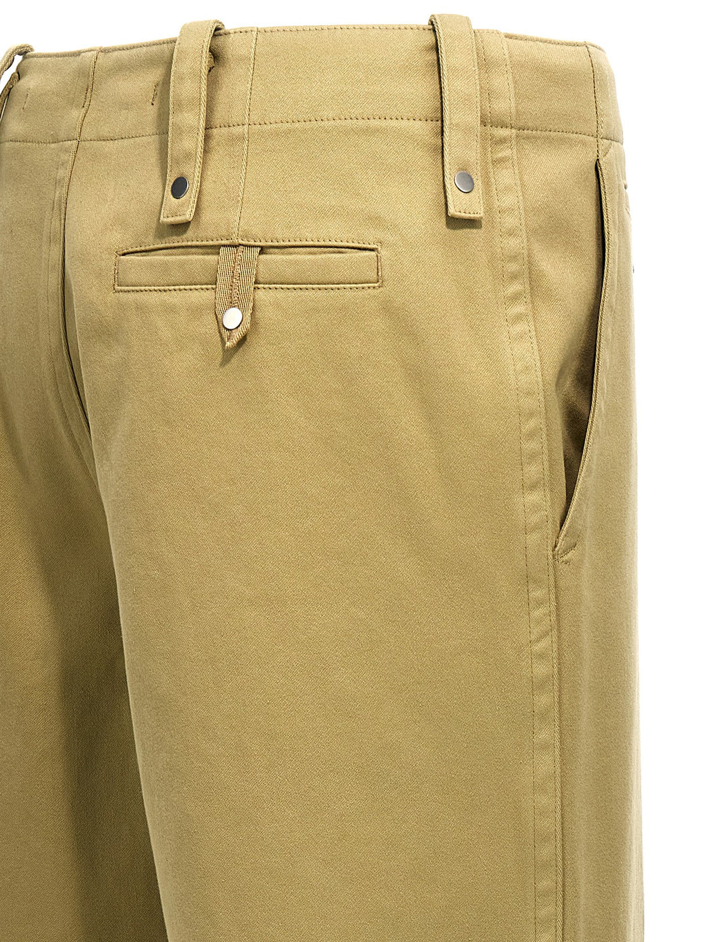 Pantalon décontracté en coton beige de Burberry, style casual, avec coupe confortable et détails élégants.
