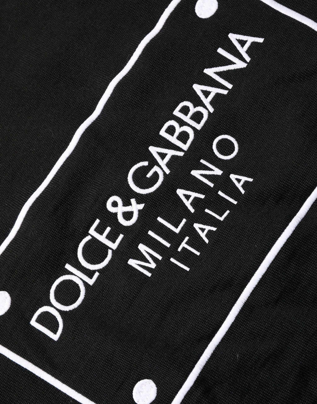 Dolce & Gabbana Black Graphic Logo Crew Neck Wool Pullover Sweater