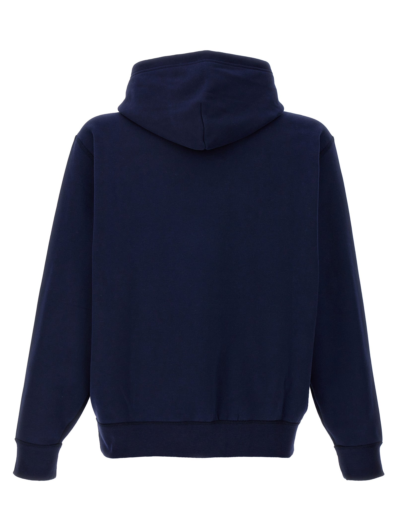 Sweatshirt en coton bleu de Polo Ralph Lauren, style décontracté avec col polo, manches longues et logo discret sur la poitrine.