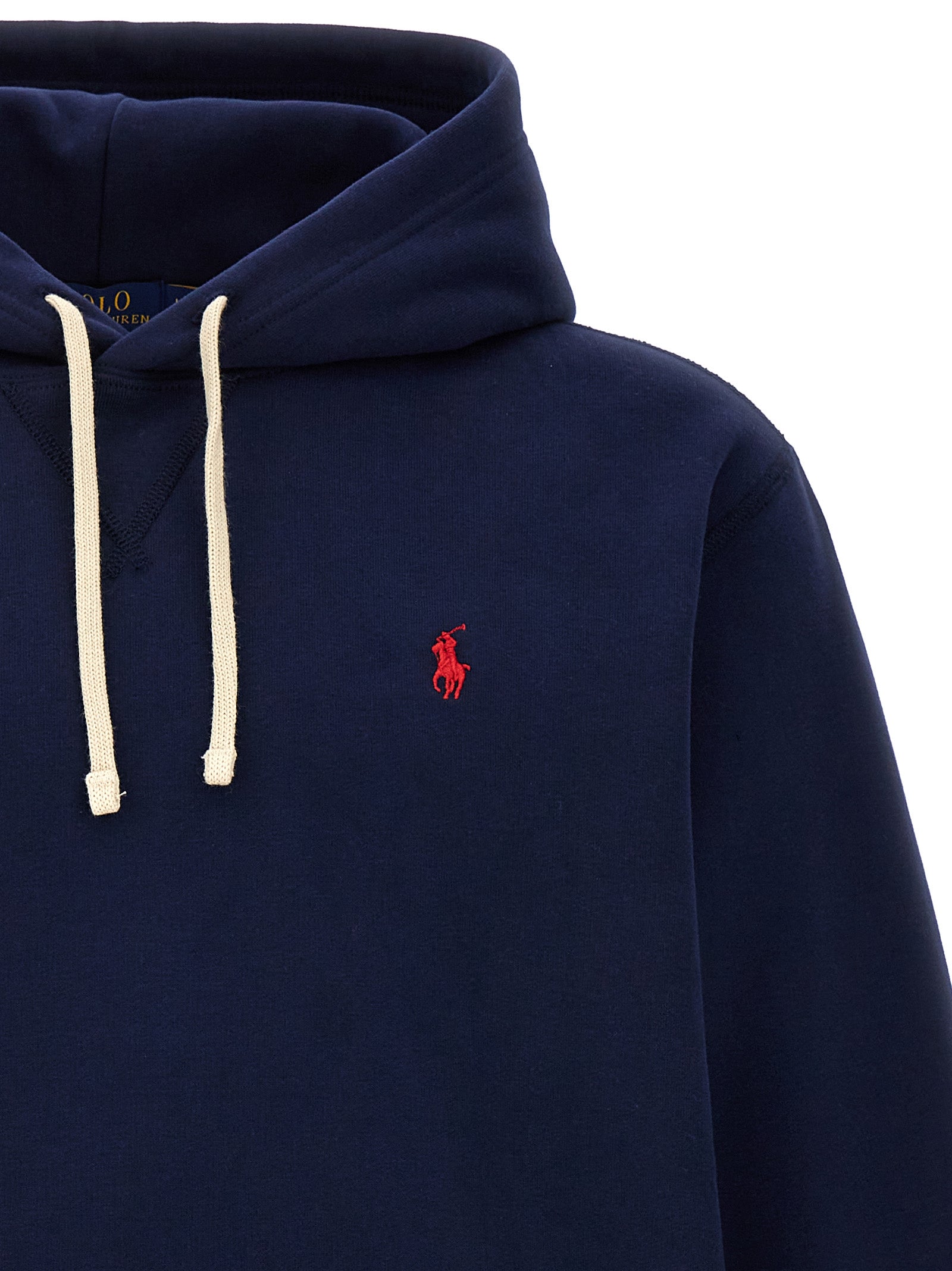 Sweatshirt en coton bleu Polo Ralph Lauren, style décontracté, col rond et logo brodé sur la poitrine.