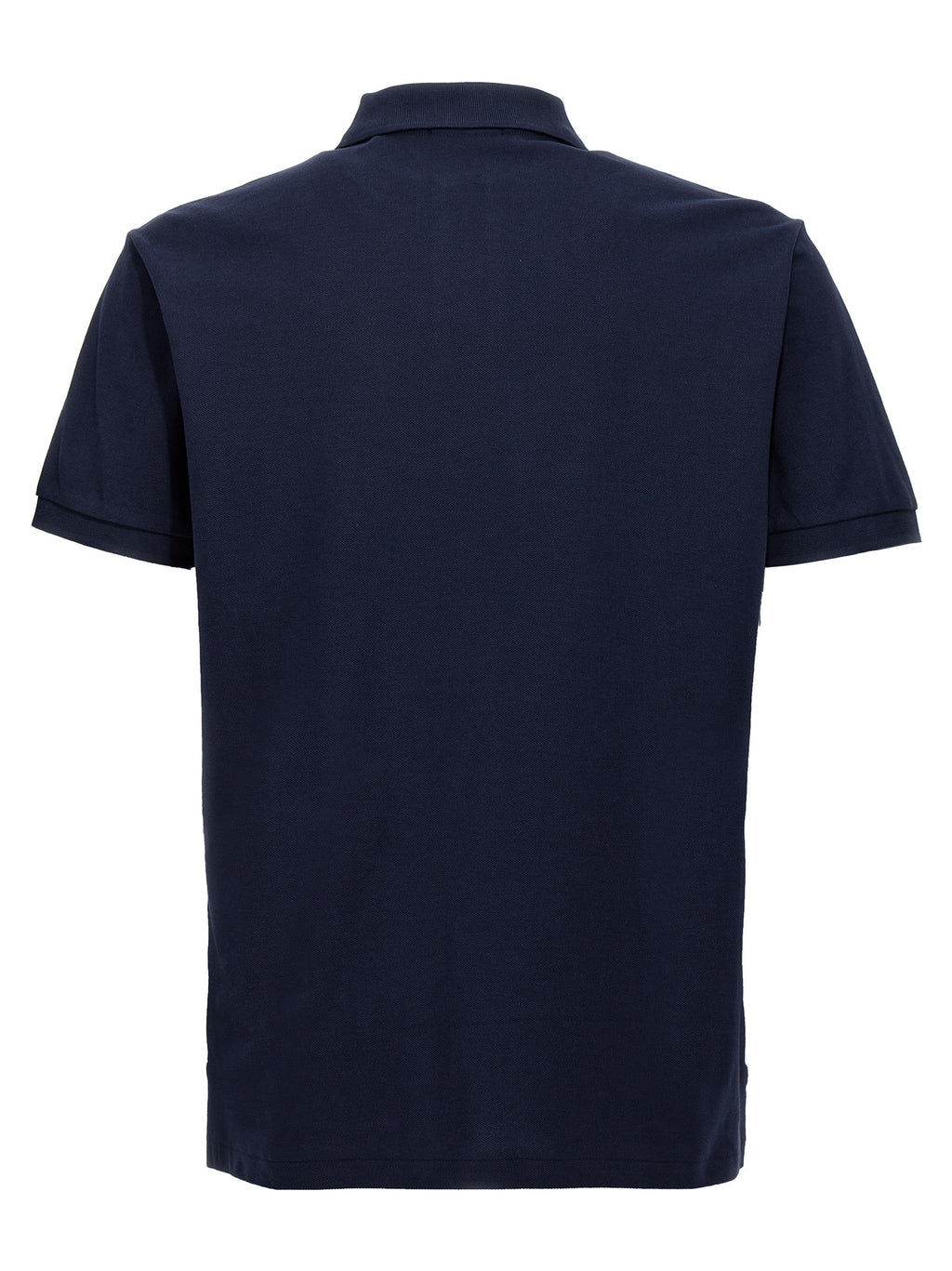 Chemise polo en coton bleu de Polo Ralph Lauren, vue de face, avec col et boutons visibles.
