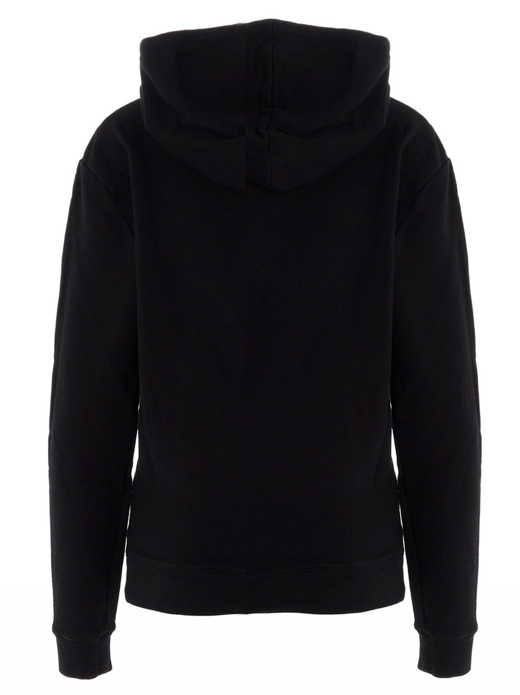 Sweat-shirt noir en coton de Saint Laurent, style décontracté avec logo discret, porté sur un modèle.